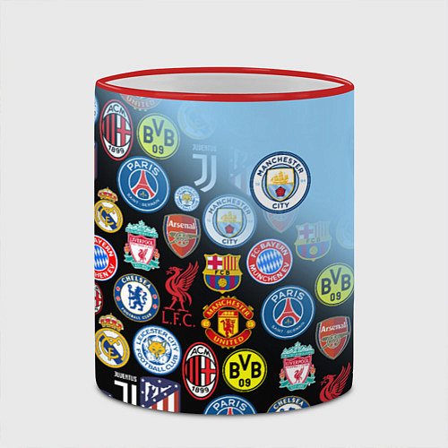 Кружка цветная МАНЧЕСТЕР СИТИ MANCHESTER CITY / 3D-Красный кант – фото 2
