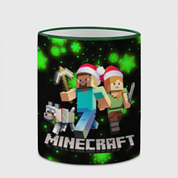 Кружка 3D НОВОГОДНИЙ MINECRAFT ГЕРОИ ИГРЫ, цвет: 3D-зеленый кант — фото 2