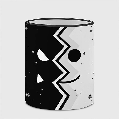 Кружка цветная НОВОГОДНИЙ GEOMETRY DASH SMILE 2022 / 3D-Черный кант – фото 2