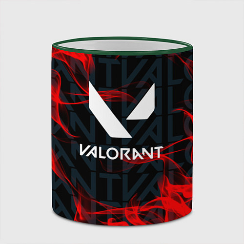 Кружка цветная Valorant Fire / 3D-Зеленый кант – фото 2