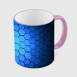 Кружка 3D Неоновые 3D ПЛИТЫ, цвет: 3D-розовый кант