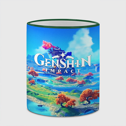 Кружка цветная МИР ГЕНШИН ИМПАКТ WORLD GENSHIN IMPACT / 3D-Зеленый кант – фото 2