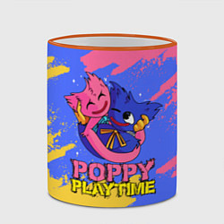 Кружка 3D Huggy Wuggy and Kissy Missy Poppy Playtime, цвет: 3D-оранжевый кант — фото 2