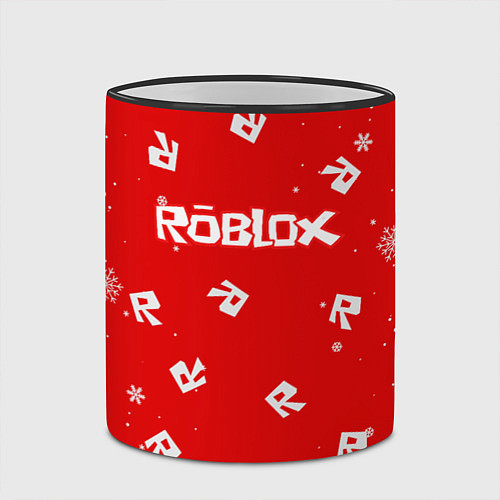 Кружка цветная НОВОГОДНИЙ СВИТЕР ROBLOX РОБЛОКС НОВЫЙ ГОД 2022 / 3D-Черный кант – фото 2