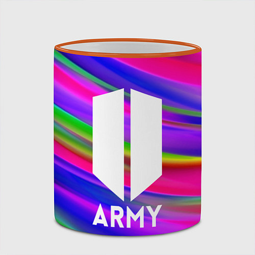 Кружка цветная BTS ARMY RAIBOW / 3D-Оранжевый кант – фото 2