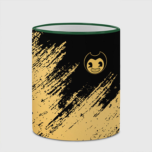 Кружка цветная Bendy and the ink machine - Вектор / 3D-Зеленый кант – фото 2