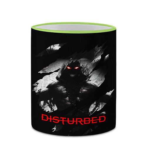 Кружка цветная DISTURBED THE GUY ЛИЦО ДЕМОНА / 3D-Светло-зеленый кант – фото 2