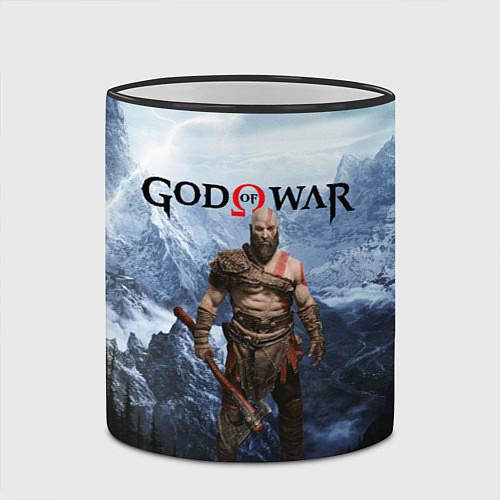 Кружка цветная Великий God of War Z / 3D-Черный кант – фото 2