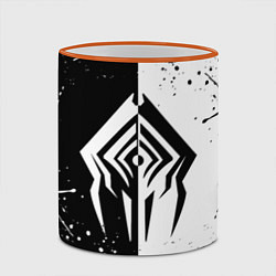 Кружка 3D WARFRAME STALKER BLACK WHITE СТАЛКЕР, цвет: 3D-оранжевый кант — фото 2