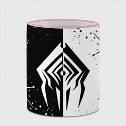 Кружка 3D WARFRAME STALKER BLACK WHITE СТАЛКЕР, цвет: 3D-розовый кант — фото 2