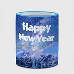 Кружка 3D Космическая Зима Надпись Новый Год, цвет: 3D-небесно-голубой кант — фото 2