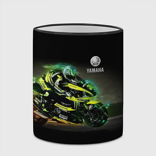 Кружка цветная YAMAHA - famous racing team! / 3D-Черный кант – фото 2