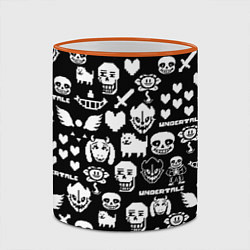 Кружка 3D UNDERTALE PATTERN БЕЛЫЙ, цвет: 3D-оранжевый кант — фото 2