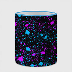 Кружка 3D Брызги неоновые ярких красок, цвет: 3D-небесно-голубой кант — фото 2