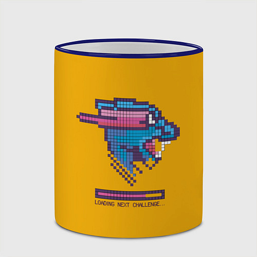 Кружка цветная Mr Beast Pixel Art / 3D-Синий кант – фото 2
