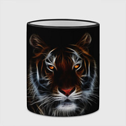 Кружка 3D Тигр в Темноте Глаза Зверя, цвет: 3D-черный кант — фото 2