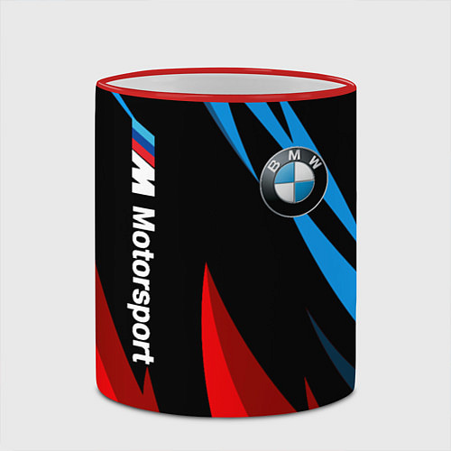 Кружка цветная BMW Логотип Узор / 3D-Красный кант – фото 2