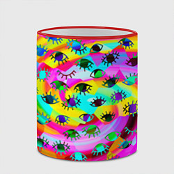 Кружка 3D Психоделические взгляды, цвет: 3D-красный кант — фото 2