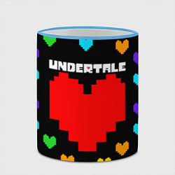 Кружка 3D UNDERTALE HEART COLOR HEROES, цвет: 3D-небесно-голубой кант — фото 2