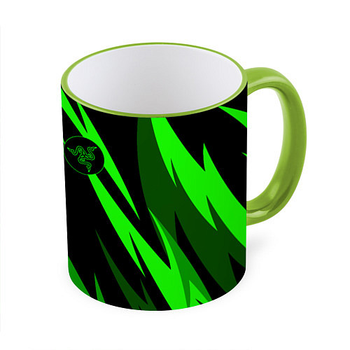 Кружка цветная RAZER GREEN / 3D-Светло-зеленый кант – фото 1
