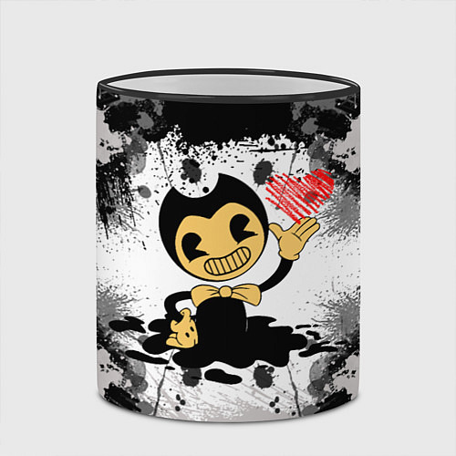 Кружка цветная BENDY LOVE БЕНДИ С СЕРДЦЕМ / 3D-Черный кант – фото 2