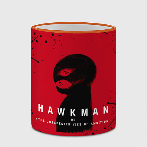 Кружка цветная HAWKMAN BERSERK / 3D-Оранжевый кант – фото 2
