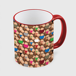 Кружка 3D Попки, цвет: 3D-красный кант