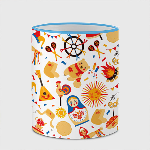 Кружка цветная Масленница 2022 / 3D-Небесно-голубой кант – фото 2