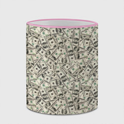 Кружка 3D Доллары Dollars, цвет: 3D-розовый кант — фото 2