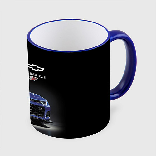 Кружка цветная Chevrolet Camaro ZL1 Motorsport / 3D-Синий кант – фото 1