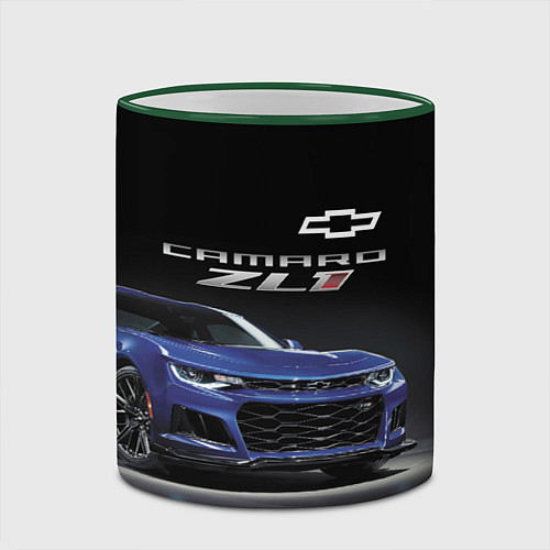 Кружка цветная Chevrolet Camaro ZL1 Motorsport / 3D-Зеленый кант – фото 2
