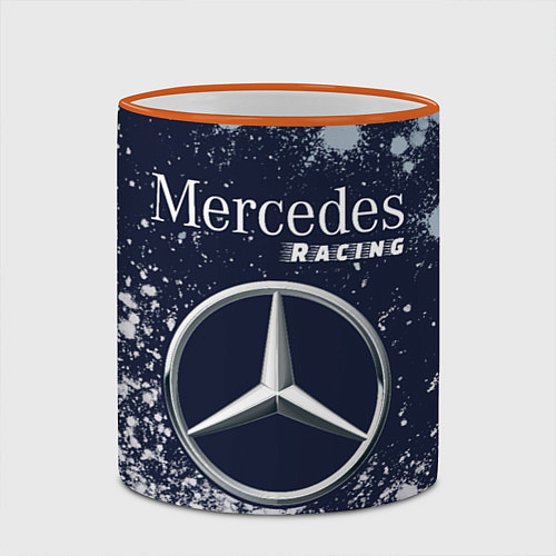 Кружка цветная MERCEDES Racing Краски / 3D-Оранжевый кант – фото 2