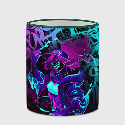 Кружка цветная KDA NEON GRAFFITI LEAGUE OF LEGENDS / 3D-Зеленый кант – фото 2