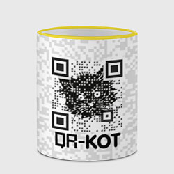 Кружка 3D QR код котик, цвет: 3D-желтый кант — фото 2