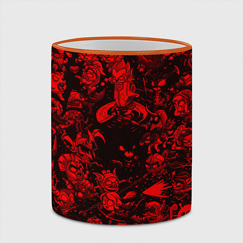Кружка цветная DOTA 2 HEROES RED PATTERN ДОТА 2 / 3D-Оранжевый кант – фото 2