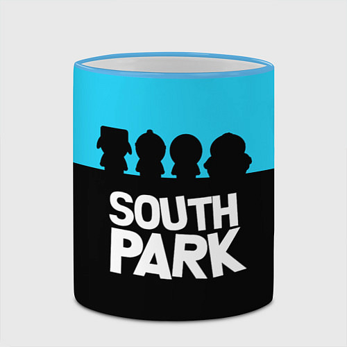 Кружка цветная Южный парк персонажи South Park / 3D-Небесно-голубой кант – фото 2