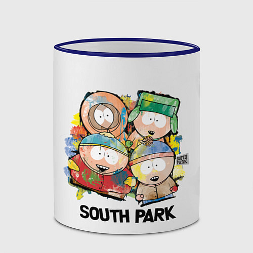 Кружка цветная South Park - Южный парк краски / 3D-Синий кант – фото 2