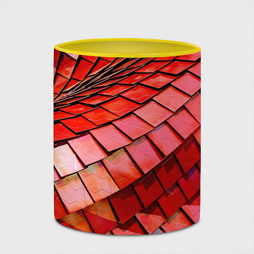 Кружка цветная Красная спартаковская чешуя / 3D-Белый + желтый – фото 2