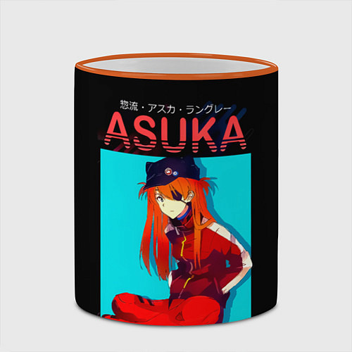 Кружка цветная Asuka - Neon Genesis Evangelion / 3D-Оранжевый кант – фото 2