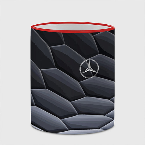 Кружка цветная Mercedes Benz pattern / 3D-Красный кант – фото 2