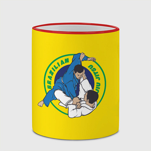 Кружка цветная Brazilian Jiu Jitsu BJJ / 3D-Красный кант – фото 2