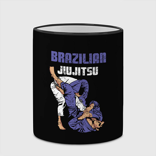 Кружка цветная BRAZILIAN JIU JITSU - BJJ / 3D-Черный кант – фото 2