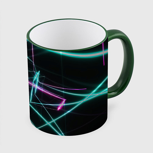 Кружка цветная Лазерная композиция / 3D-Зеленый кант – фото 1