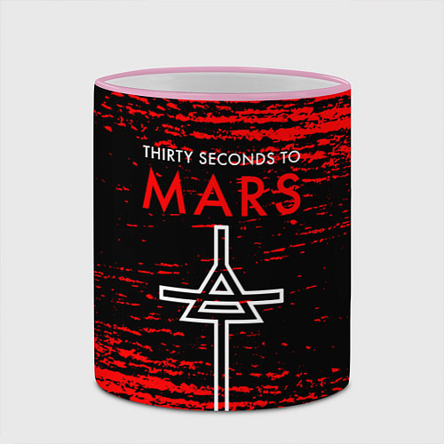 Кружка цветная 30 Seconds to Mars - До марса 30 сек / 3D-Розовый кант – фото 2