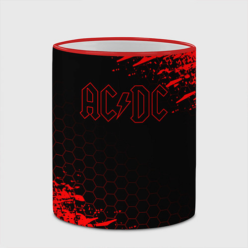 Кружка цветная ACDC соты / 3D-Красный кант – фото 2