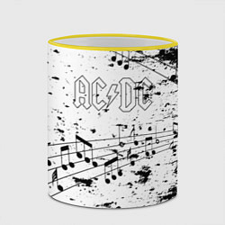Кружка 3D ACDC - Музыкальные ноты, цвет: 3D-желтый кант — фото 2
