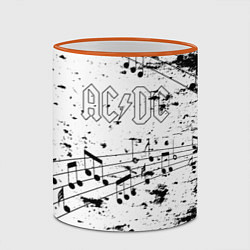 Кружка 3D ACDC - Музыкальные ноты, цвет: 3D-оранжевый кант — фото 2