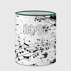 Кружка 3D ACDC - Музыкальные ноты, цвет: 3D-зеленый кант — фото 2