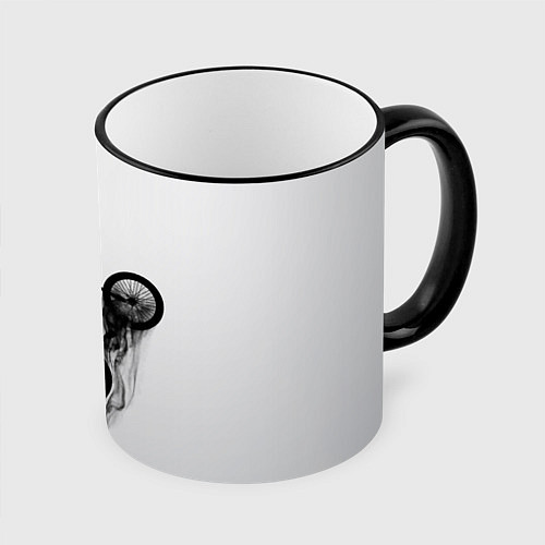 Кружка цветная ВЕЛОСПОРТ BMX Racing / 3D-Черный кант – фото 1