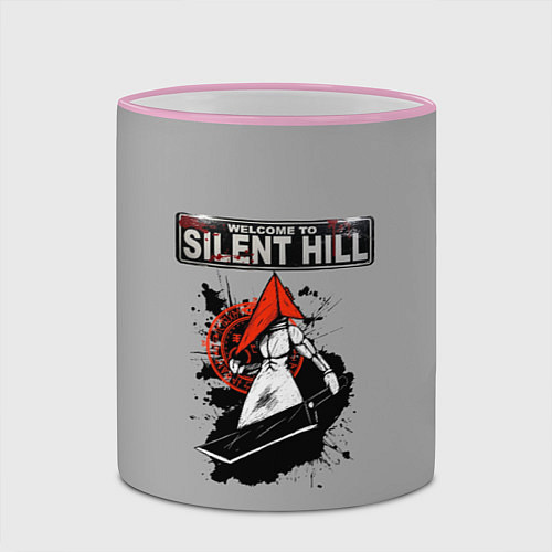 Кружка цветная Пирамидаголовый из Сайлент Хилл / 3D-Розовый кант – фото 2